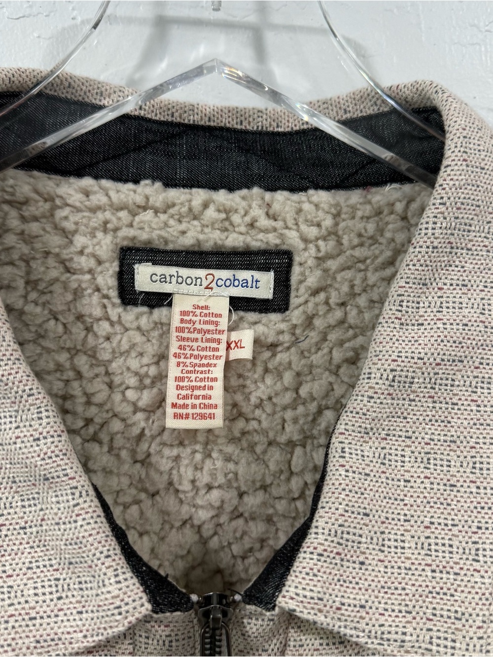 Carbon2Cobalt Men's Cotton Sherpa Lined Flannel Shirt Jacket Size XXL - Picture 3 of 7